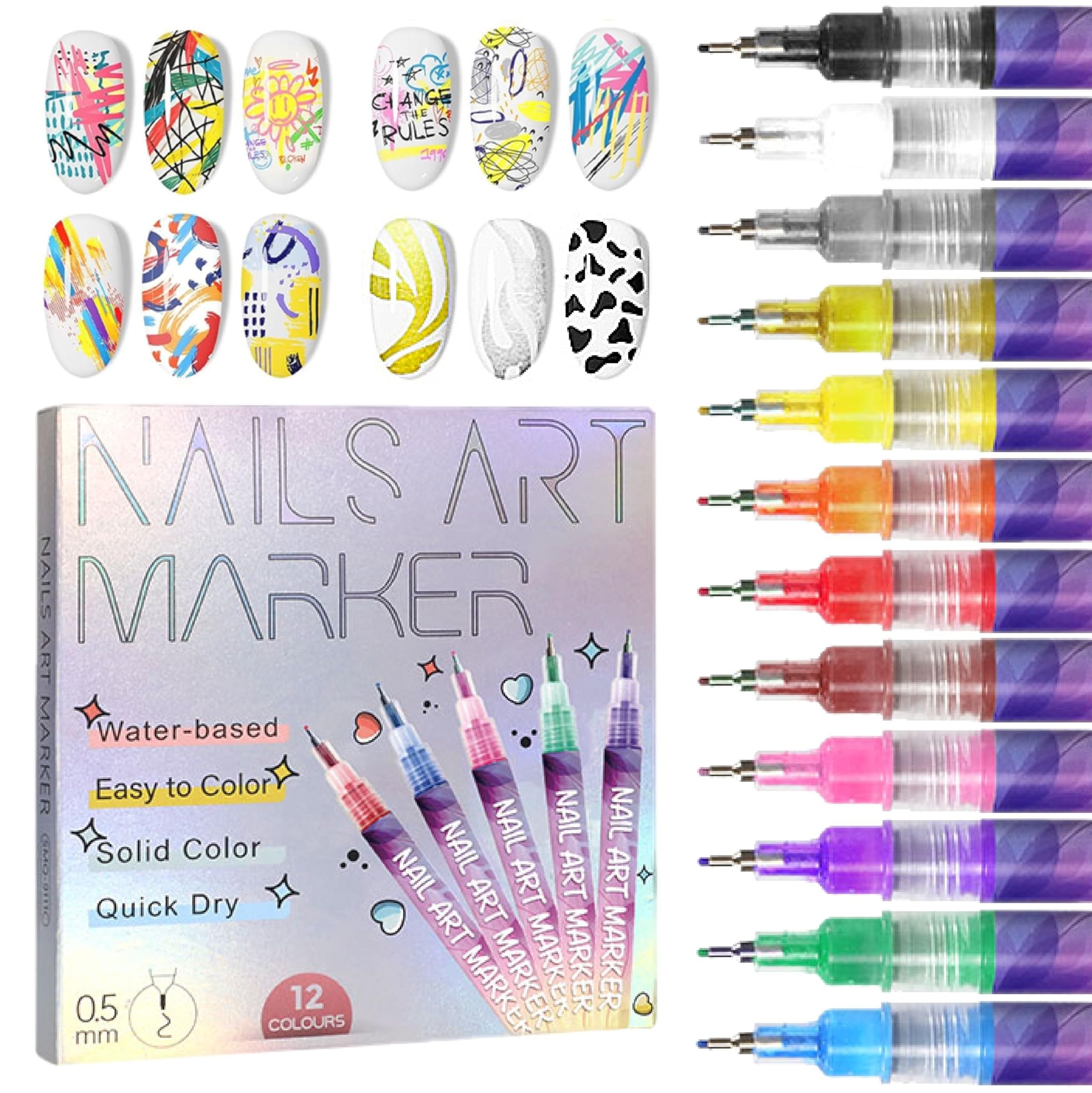 🎁LAST WEEK SPECIAL PRICE: ￡9.99!!⏳12 Colors Nail Art Pens Set🎨💅