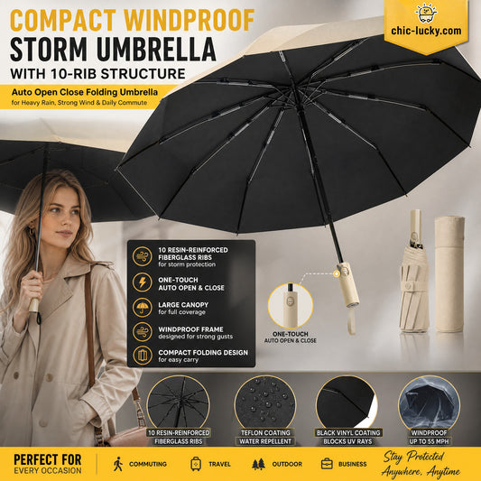 ⏳LAST DAY SALE ONLY ￡9.99!!🌧️TANNESS Storm-Safe Brolly – The 10-Rib Umbrella That Won’t Let You Down in British Weather 💨🇬🇧 Compact, automatic & built for gales🏆