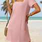🔥Limited time sale 49% OFF🔥Women's Casual Square Neck Pocket Short Sleeve Dress with Pockets(BUY MORE SAVE MORE)