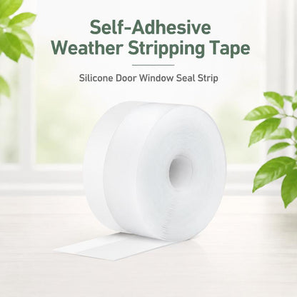 🎅Christmas Hot Sale 60% OFF!🔥Self-Adhesive Silicone Draught Excluder Seal Strip ✨ | Thermal Insulation Weather Stripping Tape ❄️ for uPVC Windows, Skylights & Doors 🚪🪟, Flexible Easy-Trim Gap Seal ✂️