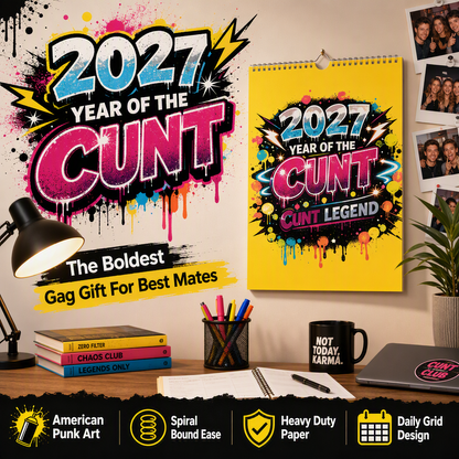 💥Early Bird Sale — 50% OFF🎁2027 Year of the Cunt Wall Calendar – Bold Graffiti Humor Calendar📆🌟