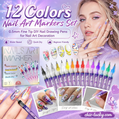 ⏰LAST DAY SPECIAL PRICE: ￡9.99!!⏳12 Colors Nail Art Pens Set🎨💅2