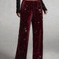 🛍️🍂LAST DAY SALE 70% OFF👍✨Women's Glitter Fashion Adjustable Drawstring Slimming Elastic Waist Straight-Leg Pants