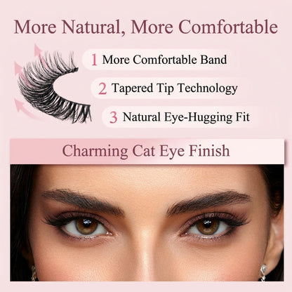 ⏳Limited-time sale BUY 1 GET 1 FREE!!🌸Self-Adhesive Reusable Lashes – 3-Sec Application, No Glue Needed