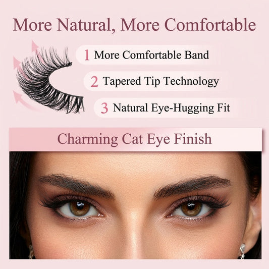 ⏳Limited-time sale ONLY ￡5.99!!🌸Self-Adhesive Reusable Lashes – 3-Sec Application, No Glue Needed