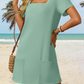 🔥Limited time sale 49% OFF🔥Women's Casual Square Neck Pocket Short Sleeve Dress with Pockets(BUY MORE SAVE MORE)