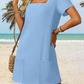 🔥Limited time sale 49% OFF🔥Women's Casual Square Neck Pocket Short Sleeve Dress with Pockets(BUY MORE SAVE MORE)