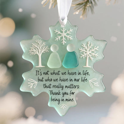 ❄Snowflake-Shaped Sea Glass Friendship Decor🌊✨ Shaped by Nature & Crafted by Hand!