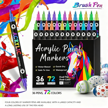 🎄Christmas Sale 50% OFF!!🎅Dual Tip Acrylic Brush Marker Pens🔥