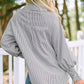 🔥LAST DAY SALE 49% OFF🏆️Mid-length smocked shirt with striped lapel and oversized drawdown sleeves