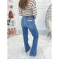 ⏳LAST DAY SALE ￡16.99!!💥Vintage Double Button Frayed Hem Bootcut Jeans👖
