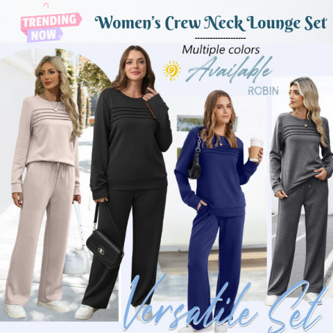 🔥LAST DAY 50% OFF✨Women's Crew Neck Top & Drawstring Pants Set