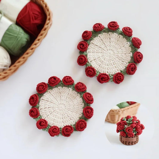 🌹Handmade Crochet Flower Coaster