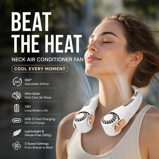 ⏰ FINAL HOURS! Only £13.99! 🏆ChillGo™ 🍃 Neck Air Conditioner Fan – Ultra‑quiet, 360° rotating, 3 speeds. Hands‑free cooling, long battery. Summer essential! 😎🌬️