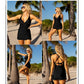 🩱2025 New Type 49% OFF👙Deep V Cross-Back Ruched One-Piece Swimsuit