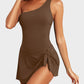 ⛱️Last Day Sale 49% OFF🔥One Shoulder Skirted One Piece Swimsuit