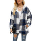 ⏰HOT SALE-WOMEN'S PLAID BUTTON DOWN FLEECE LINED HOODED JACKETS WARM COAT