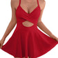 🏖️Summer Hot Sale 60% OFF🏝️Women's Cutout One Piece Skirt Swimsuit – V-Neck, Tummy Control & Flirty Cutouts 🩱✨