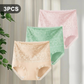 Women's Floral Lace High Waist Hip Lifting Cotton Briefs (3 Pack / 6 Pack)
