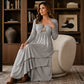 ⏳LAST DAY SALE 50% OFF!!👗 Tiered Midi Dress with Heart Accent – Flattering A-Line & Breezy Fabric for Travel or Gatherings