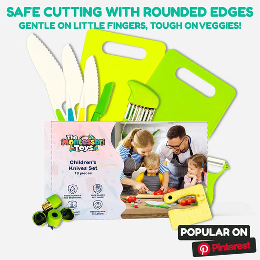 ⏳LAST DAY SALE 50% OFF!!🎁Montessori Kitchen Set for Kids (13 pcs) Make Cooking Fun, Safe & Easy!