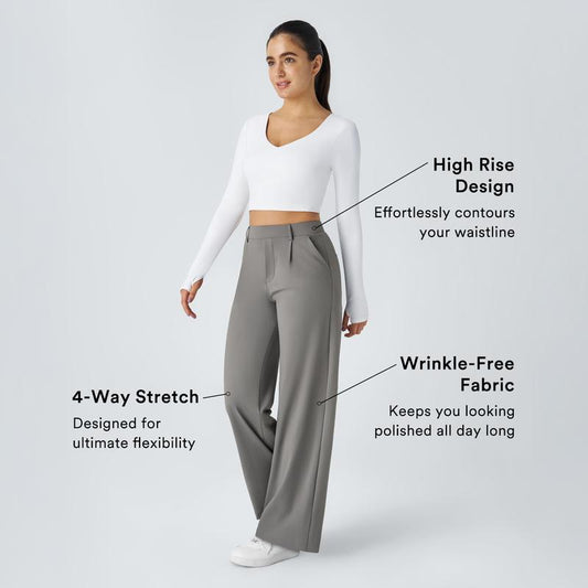⏳Last Day Sale 49% OFF🔥Women's Smart & Casual High Waisted Straight Leg Work Trousers👖