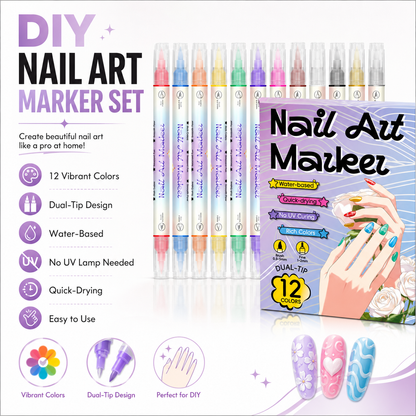 🥳2026 HOT SALE🥳💞50K+ SOLD!💅✨ 50% OFF! DIY Nail Art Marker Pen Set