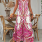 ⏳LAST DAY SALE: ONLY ￡13.99!!🎁Women’s Retro Print V-Neck Sleeveless Maxi Dress
