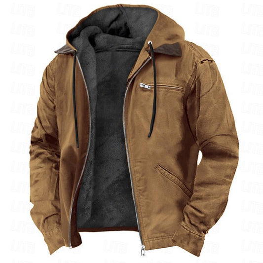 Men's Windproof Outdoor Jacket with Detachable Hood