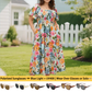 🏖️Summer Hot Sale 70% OFF with FREE GIFT!!💃Éloise™ Women's Square-Neck Floral Midi Dress 🌺 – Smocked Waist, Side Pockets 👜 & Flowy Silhouette | Flattering for All Body Types 💕