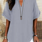 ⏳LAST DAY SALE: ONLY ￡11.99!!✨👚Women's Plain Short Sleeve Blouse, Casual Solid Color Top for Daily Wear