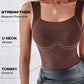 🏆🌟Last Day Special Price ￡8.99!!🎀Women's U Neck Shapewear Built-in Bra Tank High Strechy Sleeveless Slim Fit Tops Camisole