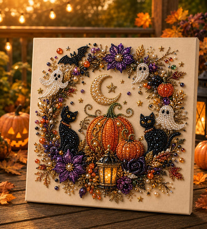 💥 Last Day 49% OFF!!👻✨ Halloween Pearl Art DIY Kit – Turn Tiny Pearls into Spooky-Cute Magic