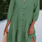 🍂Autumn Sales 49% OFF🔥Women's Button Down 3/4 Sleeve Shirt Dress