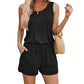 ⏰Hot Sale 49% OFF💃Women Sleeveless Scoop Neck Tank Top Casual Short Jumpsuit Rompers with Pockets