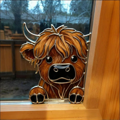 🎄🎅CHRISTMAS LIMITED SALE: ￡7.99!🎁Highland Cow Window Corner Decor🐮