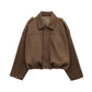 New Autumn Spring Military Short Jacket, Casual Loose Fit Women's Coat, Trendy Army Color Outerwear for Daily Wear