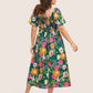 🏖️Summer Hot Sale 70% OFF with FREE GIFT!!💃Éloise™ Women's Square-Neck Floral Midi Dress 🌺 – Smocked Waist, Side Pockets 👜 & Flowy Silhouette | Flattering for All Body Types 💕