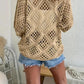 ⏰Last day sale 49% OFF🔥Womens Bohemian-Inspired Beige Crochet Top with V-Neck
