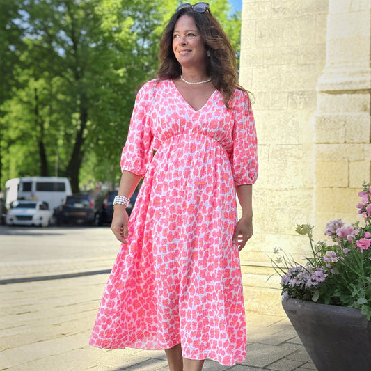 💖Summer Hot Sale: 49% OFF!!💖Women's V-Neck Printed Dress 2