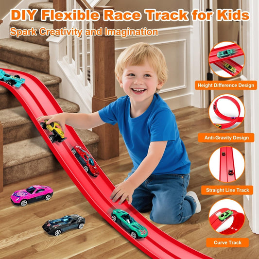 🎁Christmas Hot Sale 50% OFF🎅🏎️DIY Children's Alloy Car Suction Cup Race Track