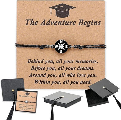🔥Meaningful Compass Bracelet for Grads 2026 – Keepsake Gift with Cap Box & Inspirational Card