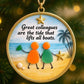 🥰Friendship/Sister/Colleagues  Sea Glass Christmas Ornament