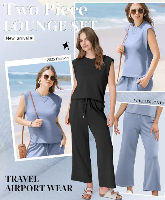 💕 Hot Sale  60% OFF💕Buy 2 Get 5% Off🔥New Women's  Sleeveless Top & Wide-Leg Pants 2-Piece Set