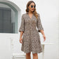 💥LAST DAY SALE 50% OFF👗Women's Trendy Leopard Print V-Neck Loose Fit Dress