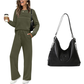 🔥LAST DAY 50% OFF💓Women's Crew Neck Top & Drawstring Pants Set