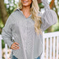 🔥LAST DAY SALE 49% OFF🏆️Mid-length smocked shirt with striped lapel and oversized drawdown sleeves