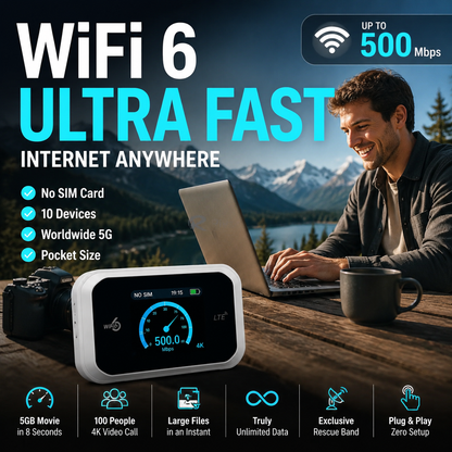🏆LAST DAY SALE ONLY ￡17.99!🔥Airo™ Pocket Wi-Fi Hotspot – Full 4G/LTE Coverage 🌍 | Connects 10 Devices | All-Day Battery | Military-Grade Security 🔒 | UK & EU Ready!