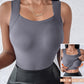🏆🌟Last Day Special Price ￡8.99!!🎀Women's U Neck Shapewear Built-in Bra Tank High Strechy Sleeveless Slim Fit Tops Camisole