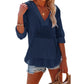 🔥LIMITED SALE 50% OFF!!🔥Women's Oversized Hooded Beach Cover Up - Long Sleeve V-Neck Pocket Shirt